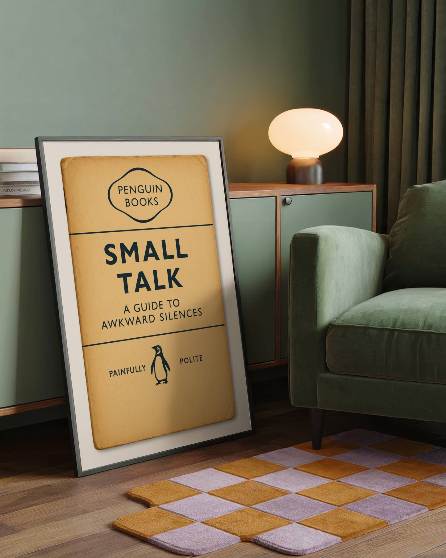 Funny Penguin Book Print - Small Talk