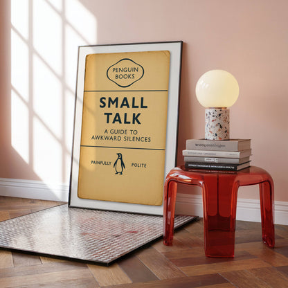 Funny Penguin Book Print - Small Talk