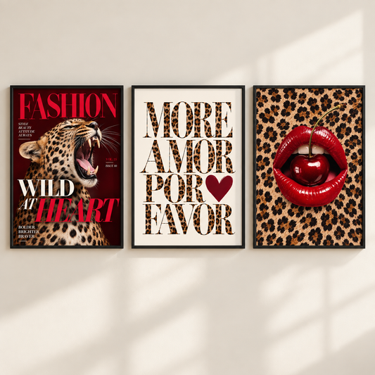 Luxury Leopard Wall Art Set of 3