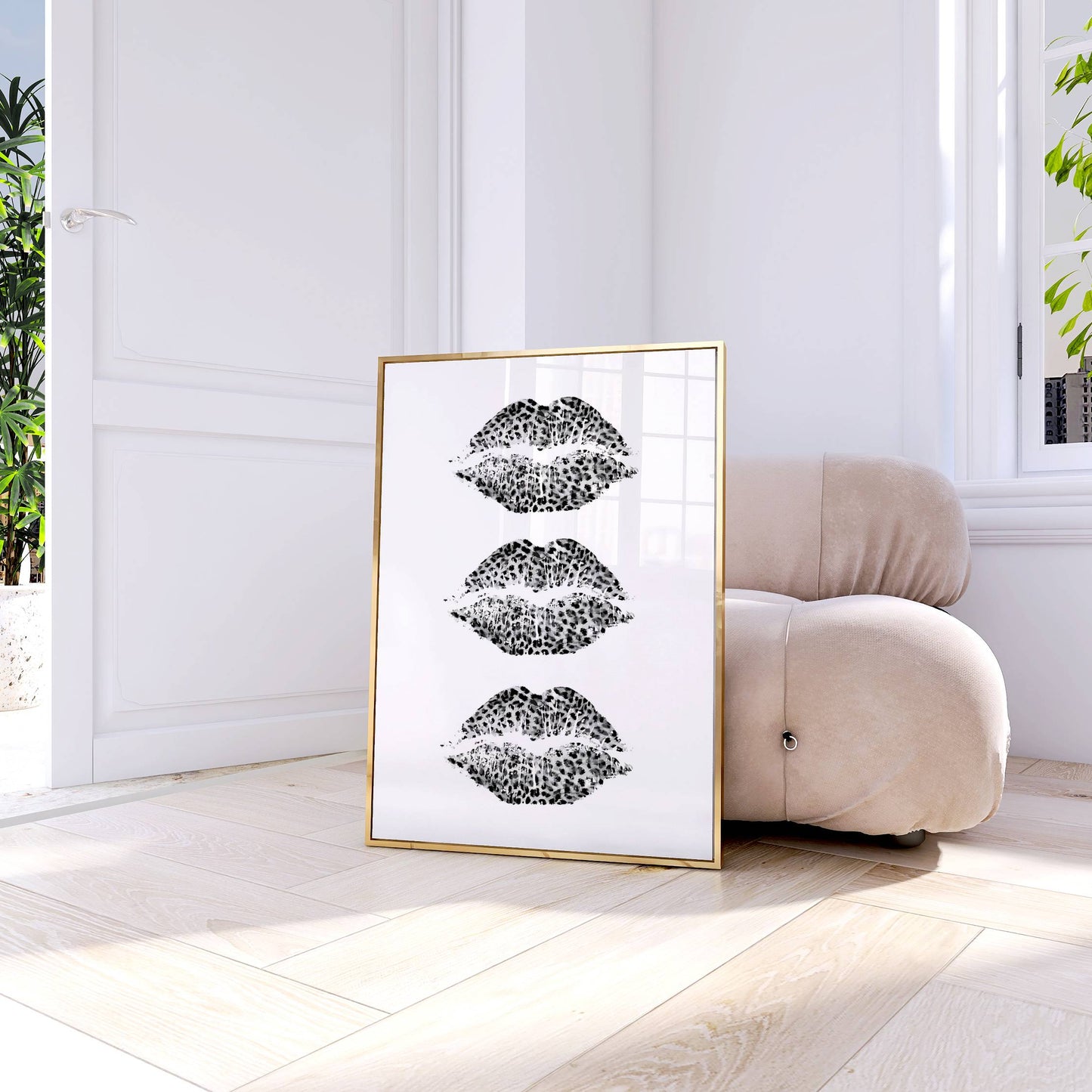 Leopard Print Lips Poster