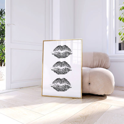 Leopard Print Lips Poster