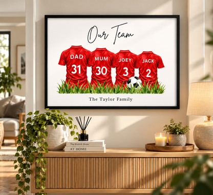 Personalised Nottingham Forest Family Football Print