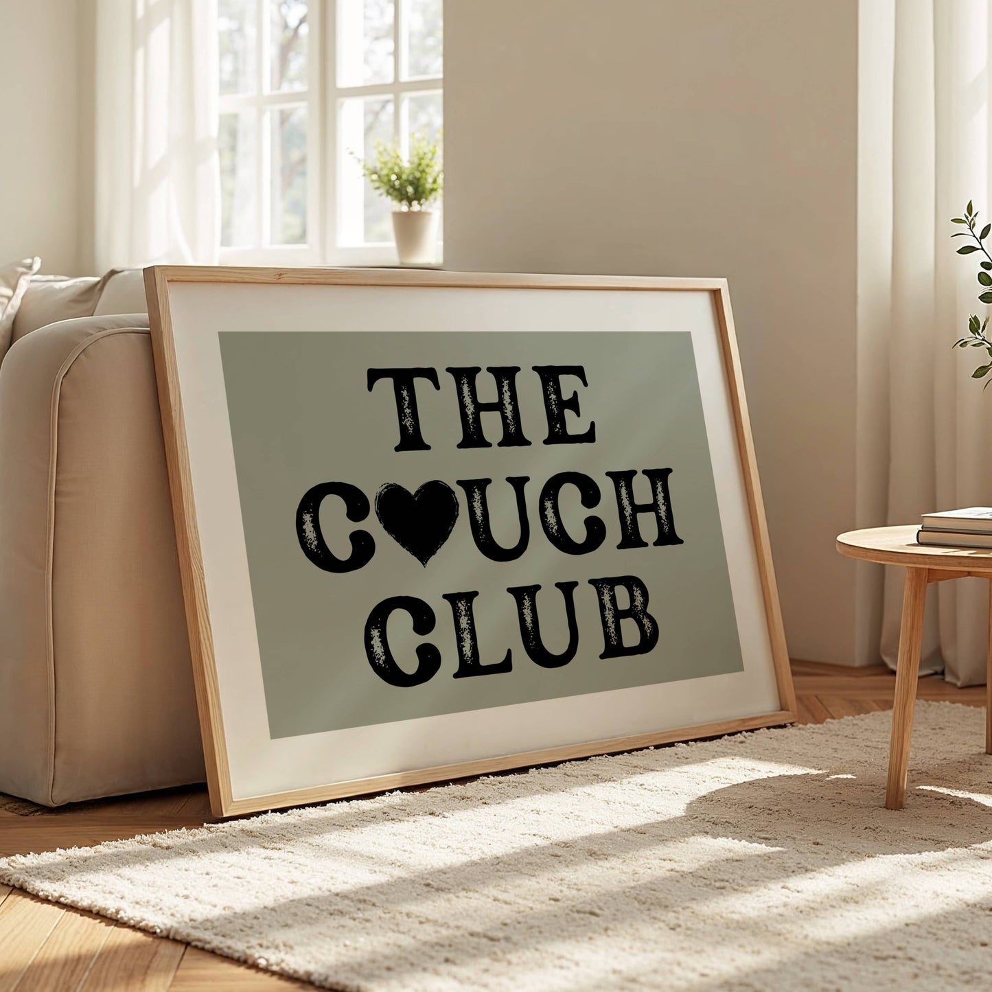 Sage Green & Black Living Room Print