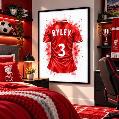 Personalised Liverpool Inspired Football Shirt Print Wall Art