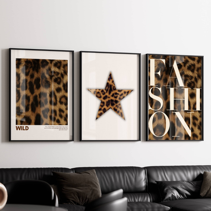 Leopard Print Fashion Wall Art Set of 3