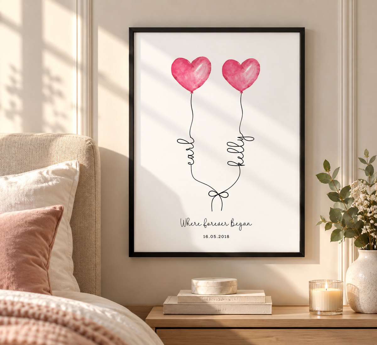 Personalised Heart Balloon Print