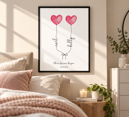 Personalised Heart Balloon Print