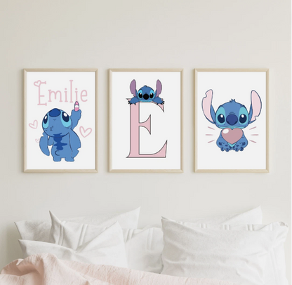 Set of 3 Personalised Stitch Prints