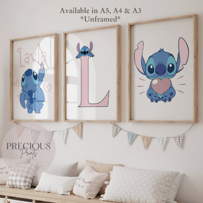 Set of 3 Personalised Stitch Prints