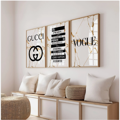 Set of 3 Luxury Fashion Prints