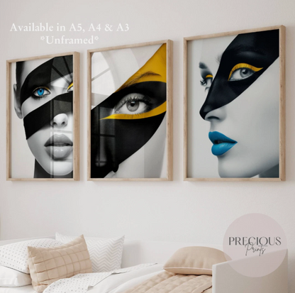 Set of 3 Stylish Fashion Feminine Prints