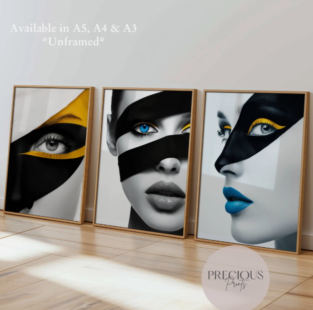 Set of 3 Stylish Fashion Feminine Prints