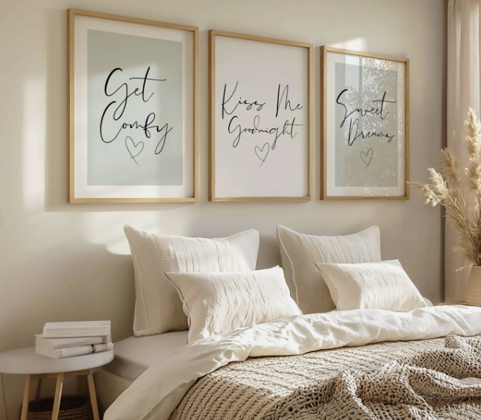 Set of 3 Sage Green Bedroom Posters