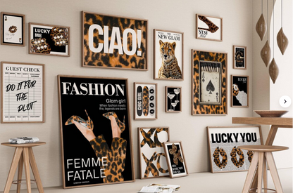 Leopard Wall Art Set of 3 | Vogue Fashion Prints | Luxe Neutral Decor