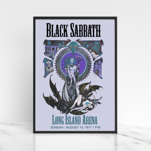 Black Sabbath Concert Flyer Poster / Long Island Arena 1971