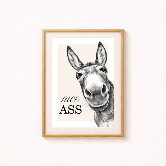 Donkey Bathroom Print - Nice Ass