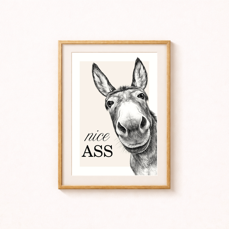 Donkey Bathroom Print - Nice Ass