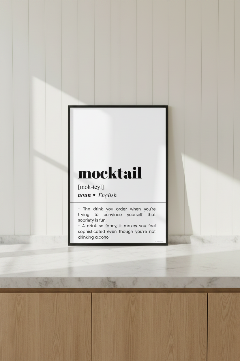 Mocktail Definition Funny Poster