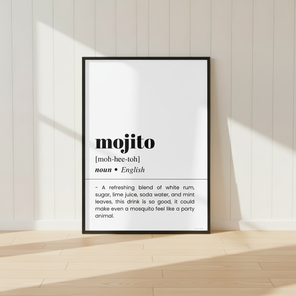 Mojito Word Definition Poster