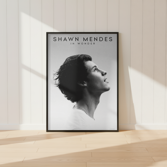 Shawn Mendes Wonder Poster Print | Black White Music Wall Art