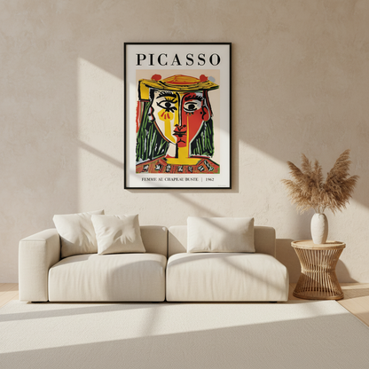 Picasso - Femme Au Chapeau Buste 1962 Print