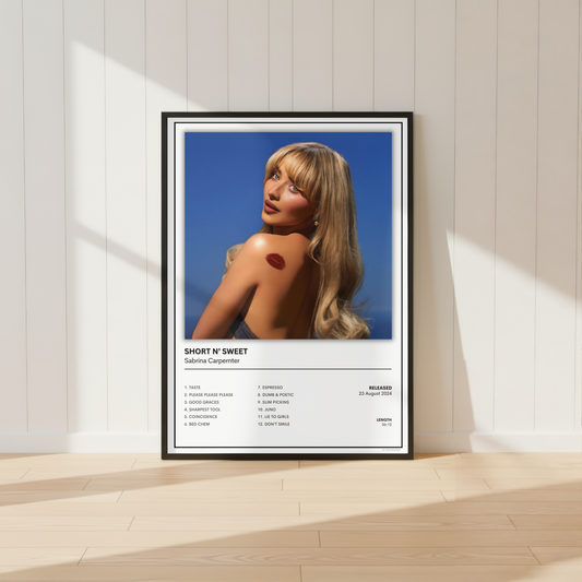 Sabrina Carpenter Short N Sweet Album Poster
