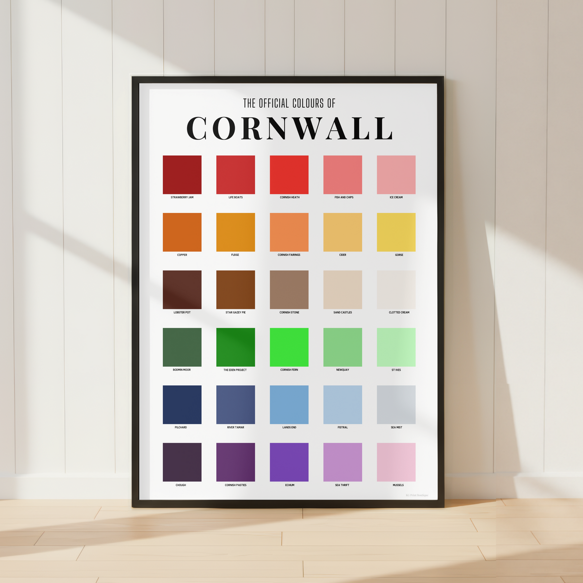 Cornwall Colour Chart Print