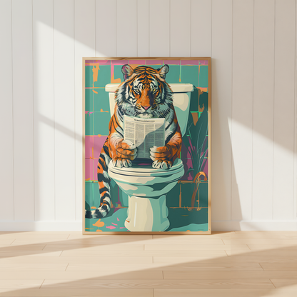 Tiger on Toilet Print