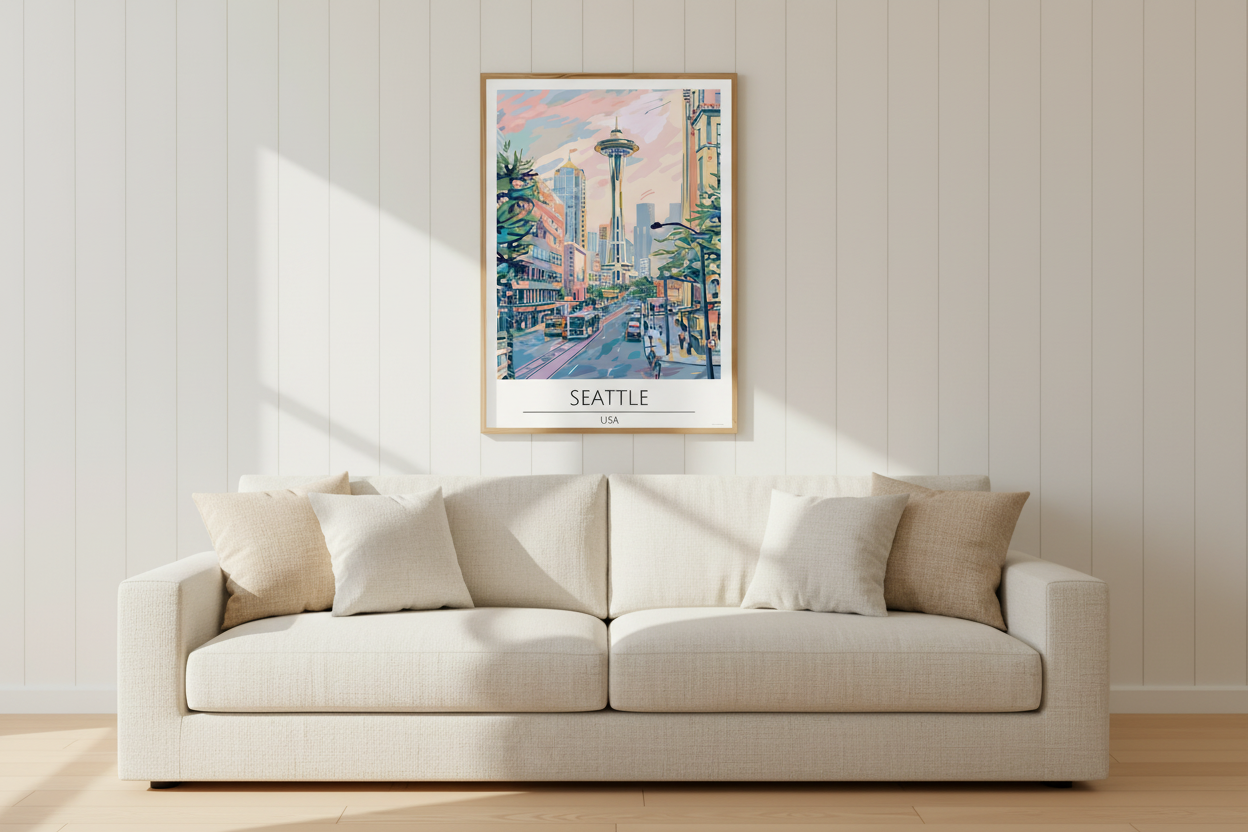USA, Seattle Travel Print