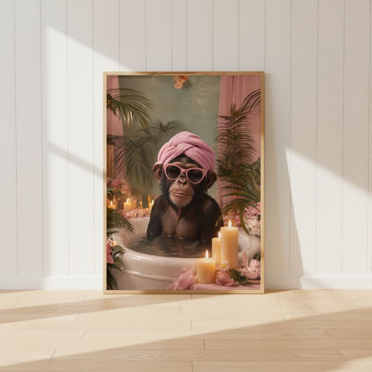 Chimp Spa Bathroom Wall Art Print