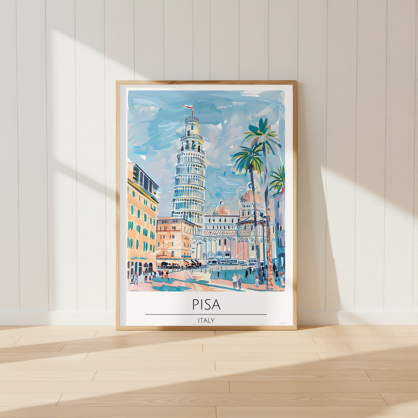Pisa Italy Travel Print | Leaning Tower Mediterranean Wall Art