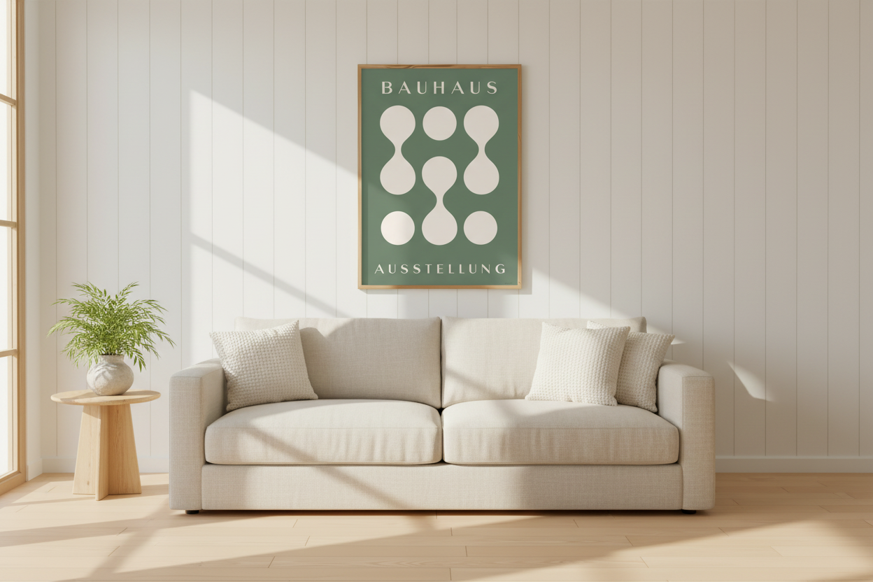 Green Bauhaus Exhibition Print | Modern Geometric Minimalist Wall Art