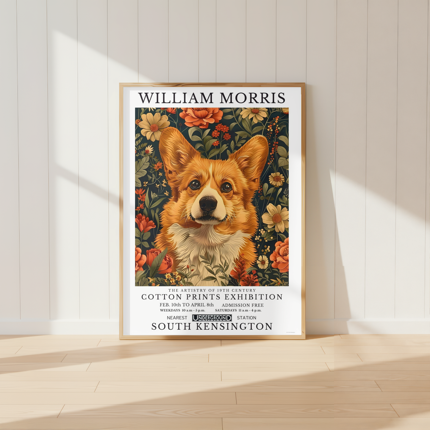 William Morris Corgi Poster / Art Exhibition Print