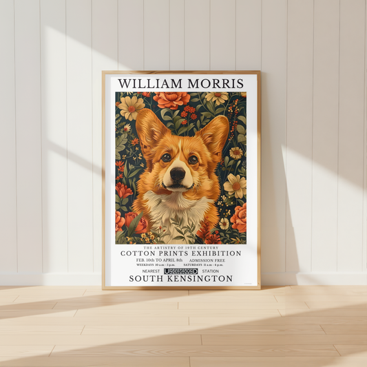 William Morris Corgi Poster / Art Exhibition Print