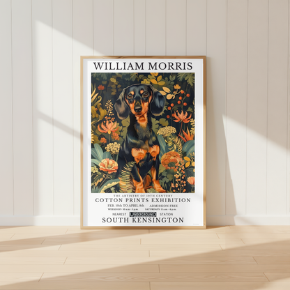 William Morris Dachshund Poster / Art Exhibition Print