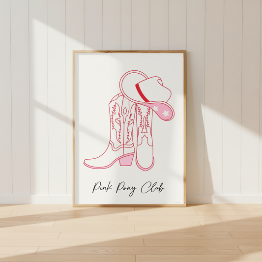 Pink Pony Club Western Wall Art Print
