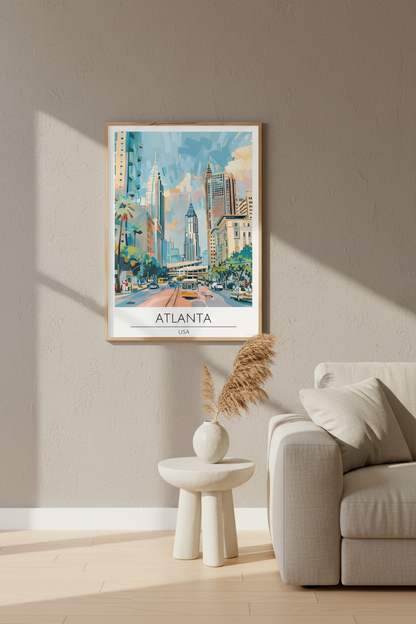 USA, Atlanta Travel Print Poster