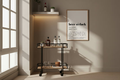 Beer O'Clock Definition Humour Poster