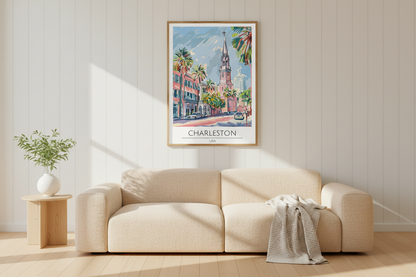 USA, Charleston Travel Print Poster