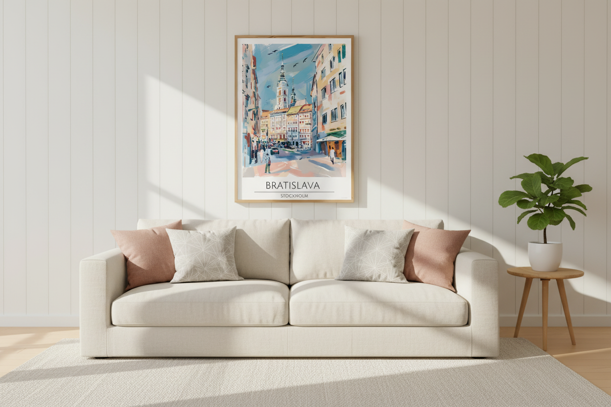 Stockholm, Bratislava Travel Print