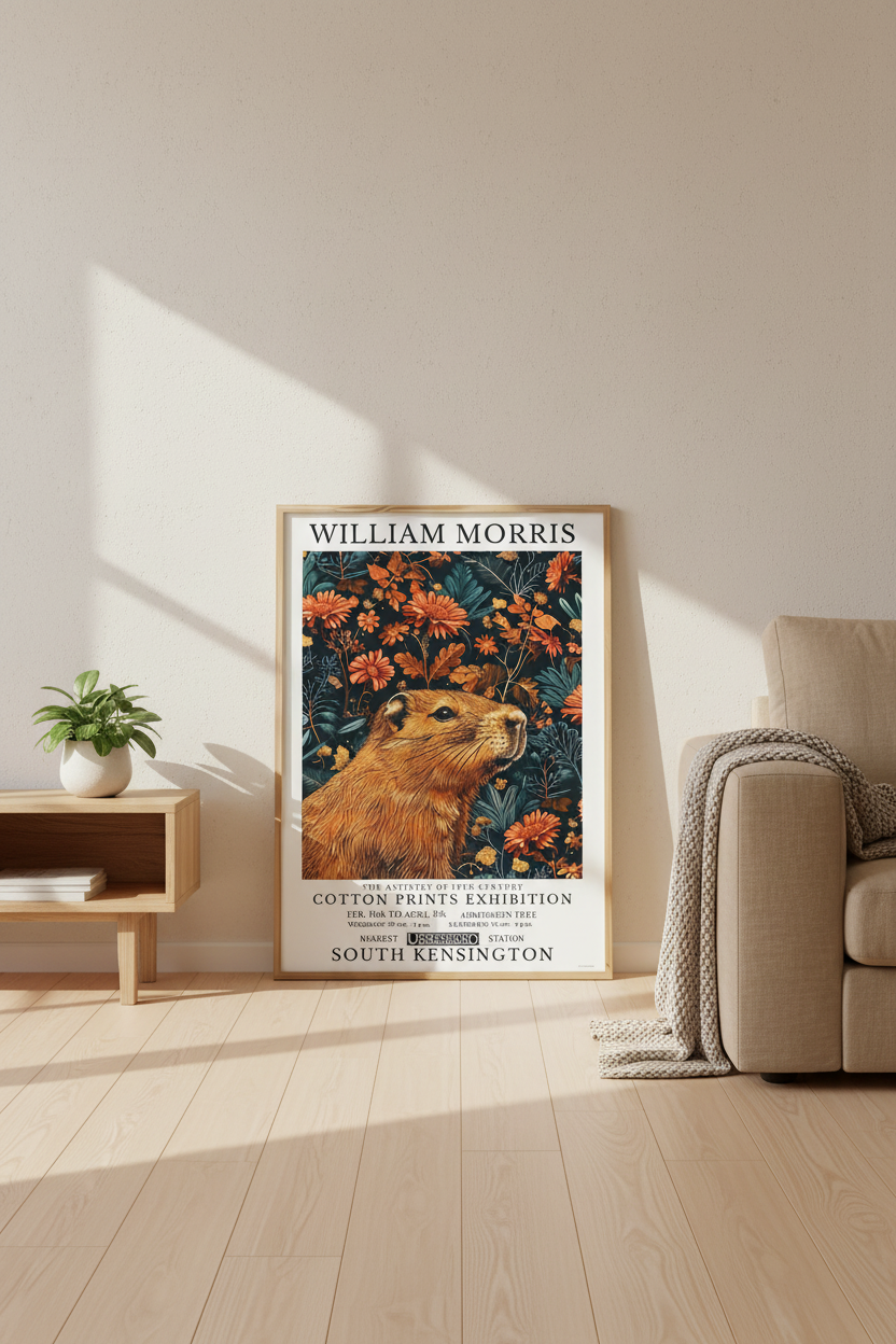 William Morris Capybara Poster / Art Exhibition Print