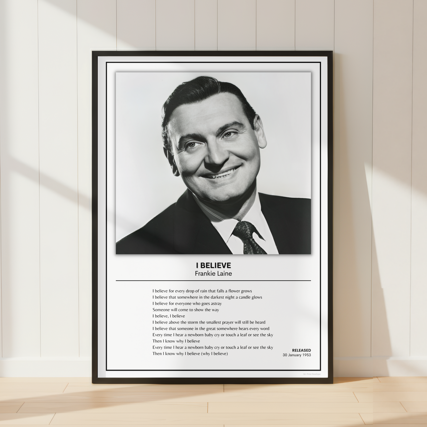 Frankie Laine I Believe Lyrics Print