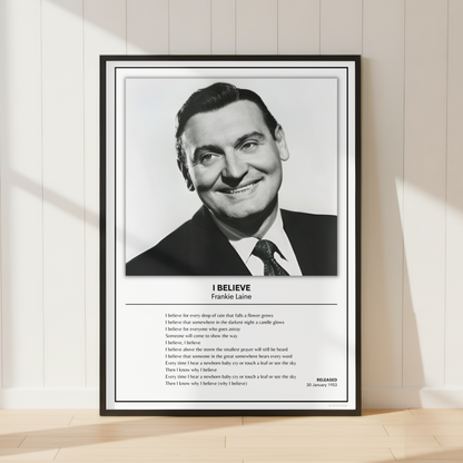 Frankie Laine I Believe Lyrics Print