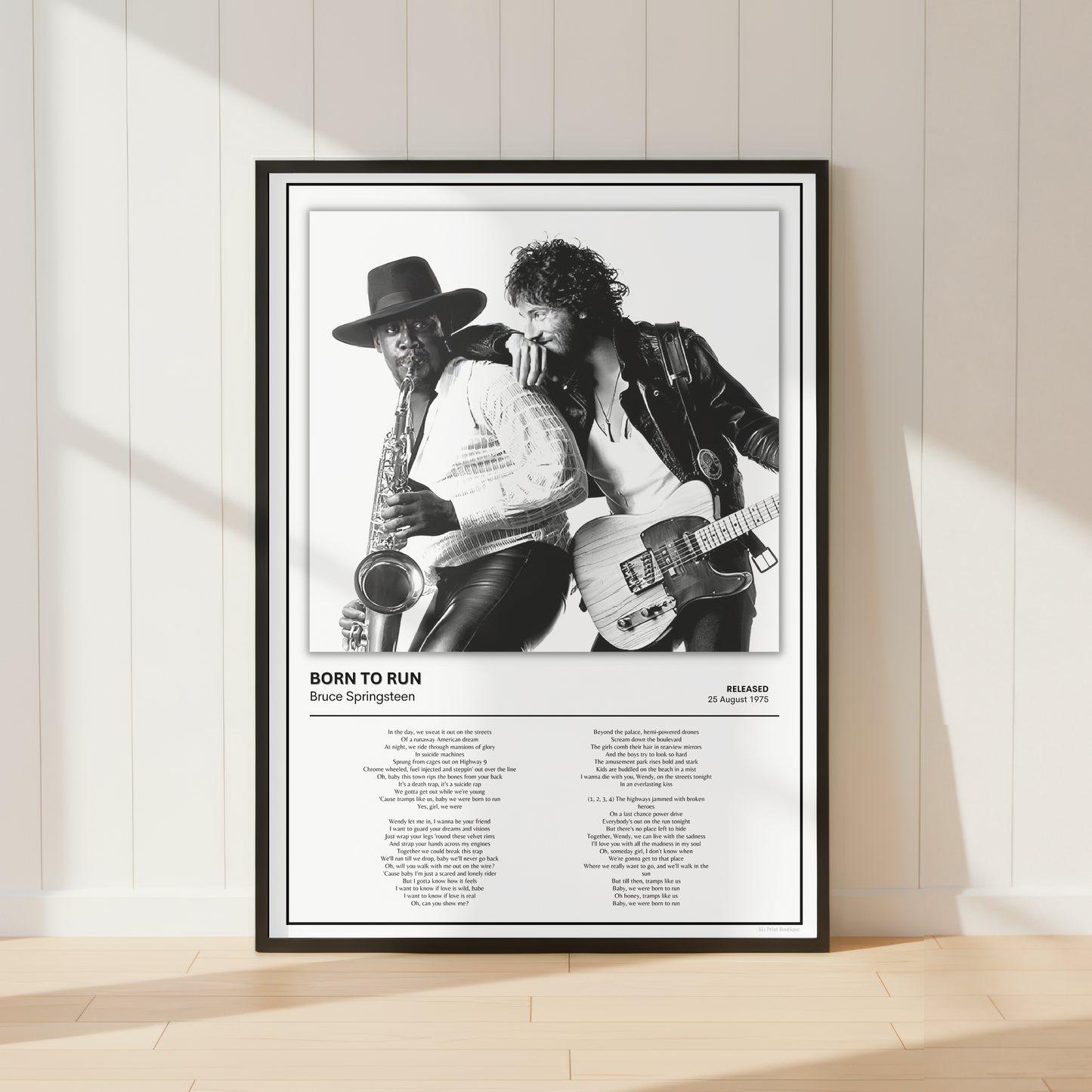 Bruce Springsteen Born To Run Lyrics Print