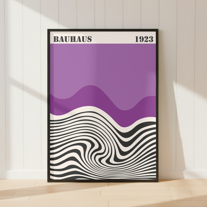 Purple Bauhaus Wave Print