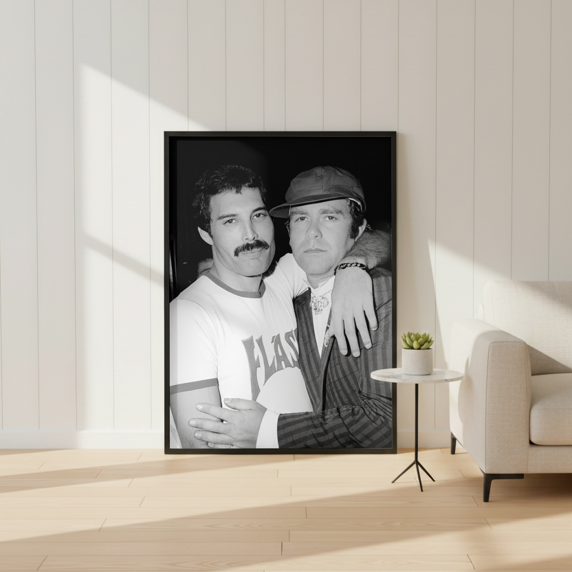 Freddie Mercury & Elton John Wall Art Print