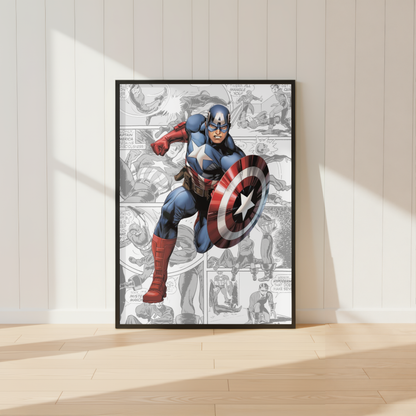 Superhero Wall Art Prints Set | Boys Bedroom Comic Poster Collection