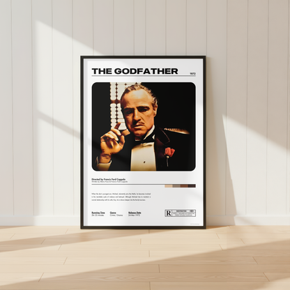 The Godfather inspired movie poster print in modern black frame