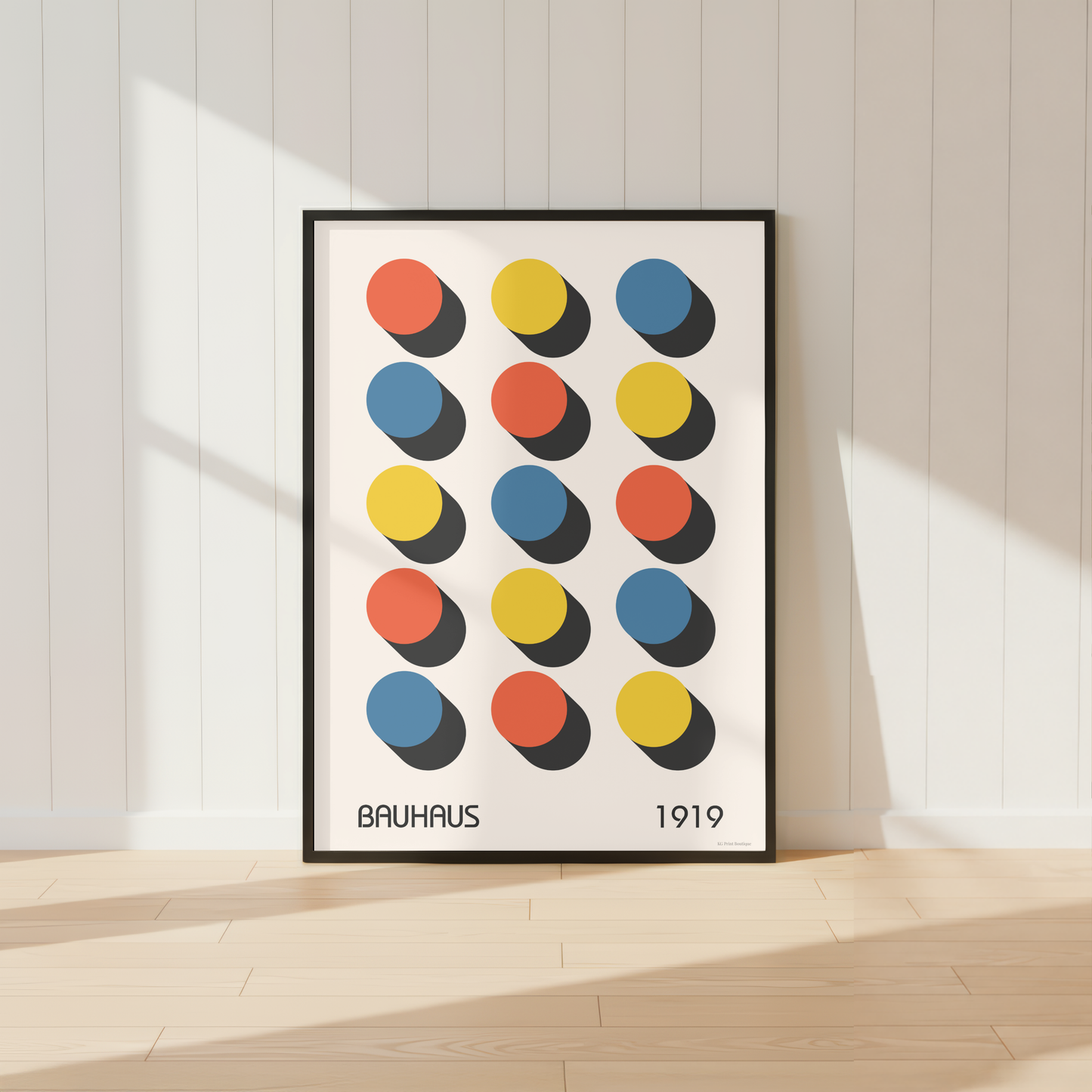 Bauhaus Abstract Wall Art Print | Mid Century Modern Geometric Poster