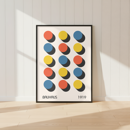 Bauhaus Abstract Wall Art Print | Mid Century Modern Geometric Poster